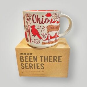 Ohio Starbucks 14 Oz Collectible Mug Travel Souvenir Coffee Cup Red Preowned